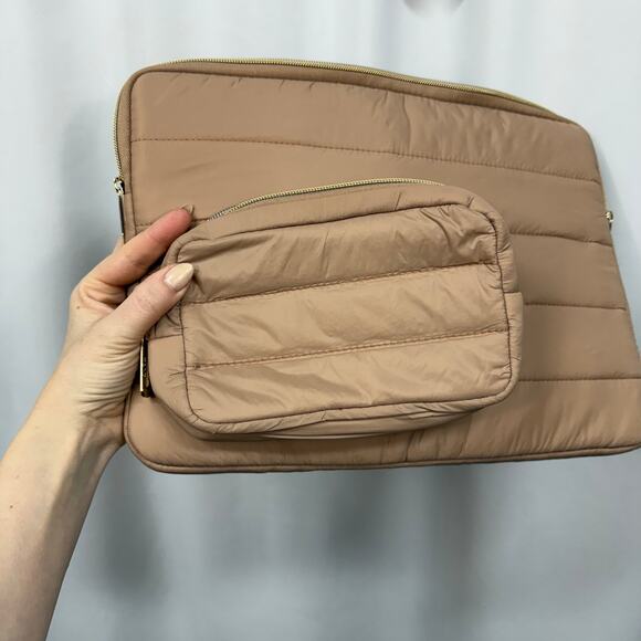 Mosiso 13-14 Inch Laptop Case Cord Bag Two Piece Set Pink Padded Zip Top - Picture 5 of 5